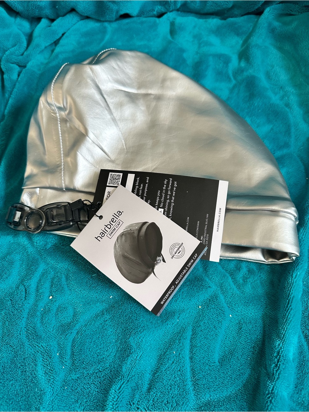 Hairbella Silver Waterproof Swim Cap